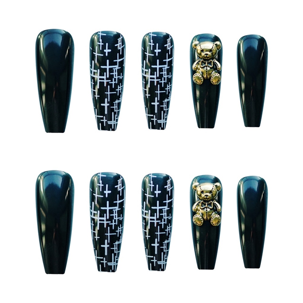 CLEAROUT🌹 Final sale💅 Press-on nails yellow bear 24 pics new in box - Picture 4 of 4